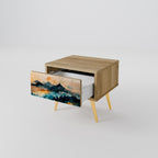 OMINOUS MOUNTAINS Nightstand in Oak Effect
