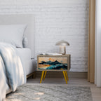 OMINOUS MOUNTAINS Nightstand in Oak Effect