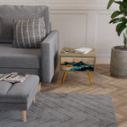 OMINOUS MOUNTAINS Nightstand in Oak Effect