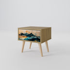 OMINOUS MOUNTAINS Nightstand in Oak Effect