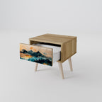 OMINOUS MOUNTAINS Nightstand in Oak Effect