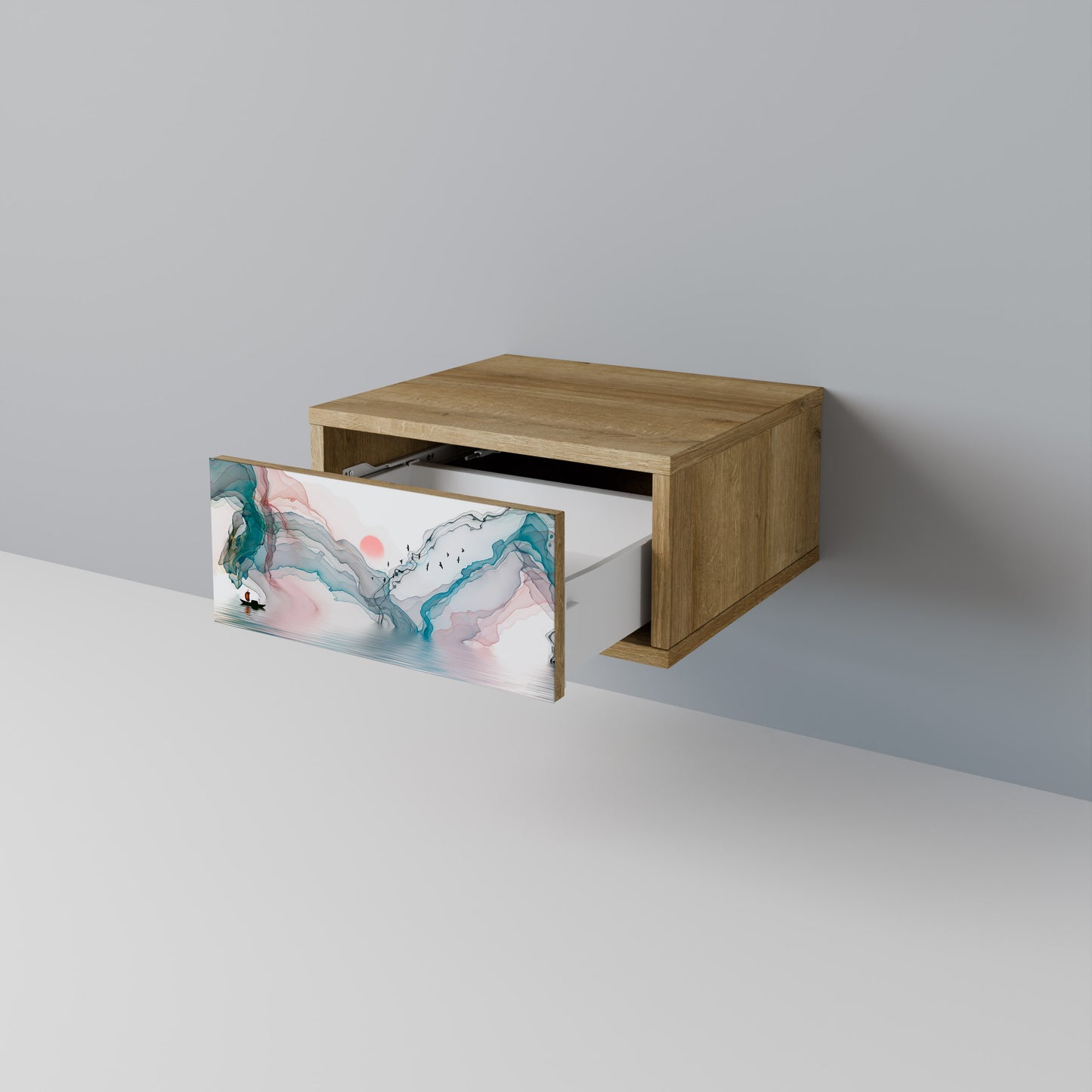 VELVET CROSSING Nightstand in Oak Effect