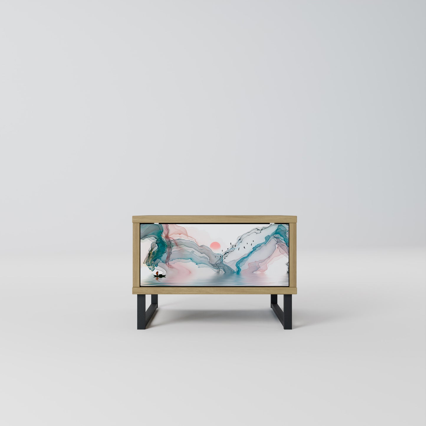 VELVET CROSSING Nightstand in Oak Effect