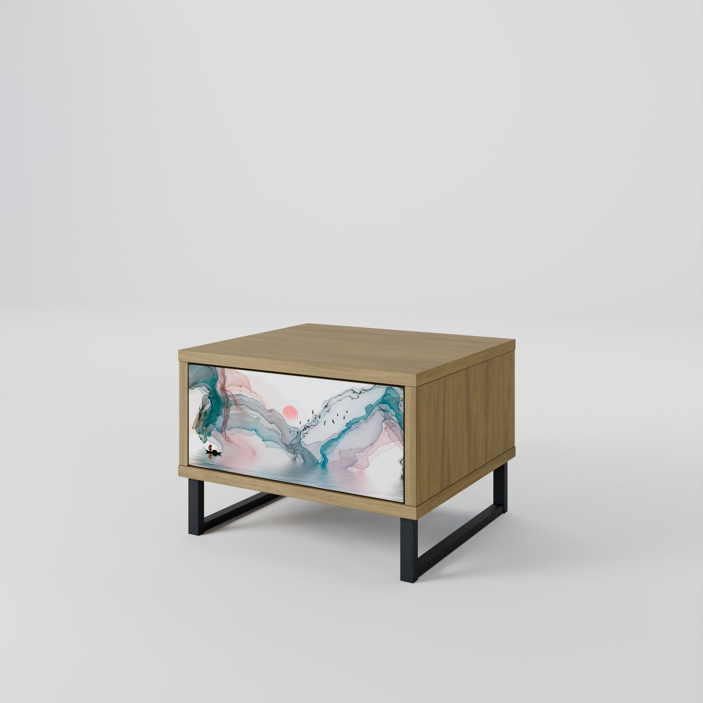 VELVET CROSSING Nightstand in Oak Effect