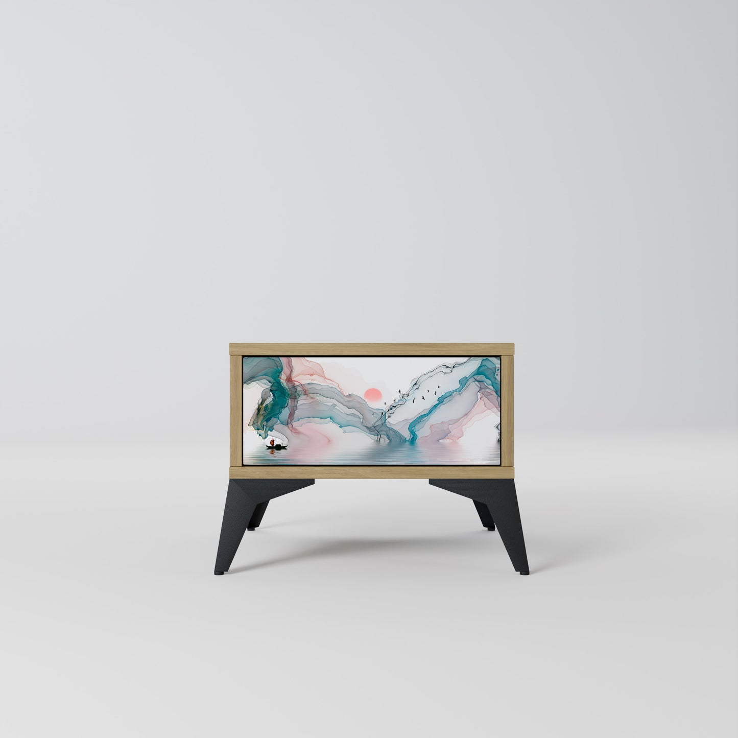 VELVET CROSSING Nightstand in Oak Effect