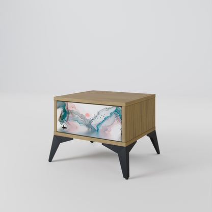 VELVET CROSSING Nightstand in Oak Effect