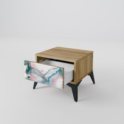 VELVET CROSSING Nightstand in Oak Effect