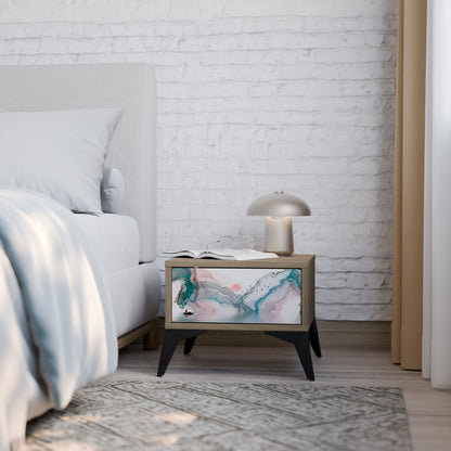 VELVET CROSSING Nightstand in Oak Effect