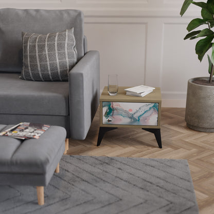 VELVET CROSSING Nightstand in Oak Effect