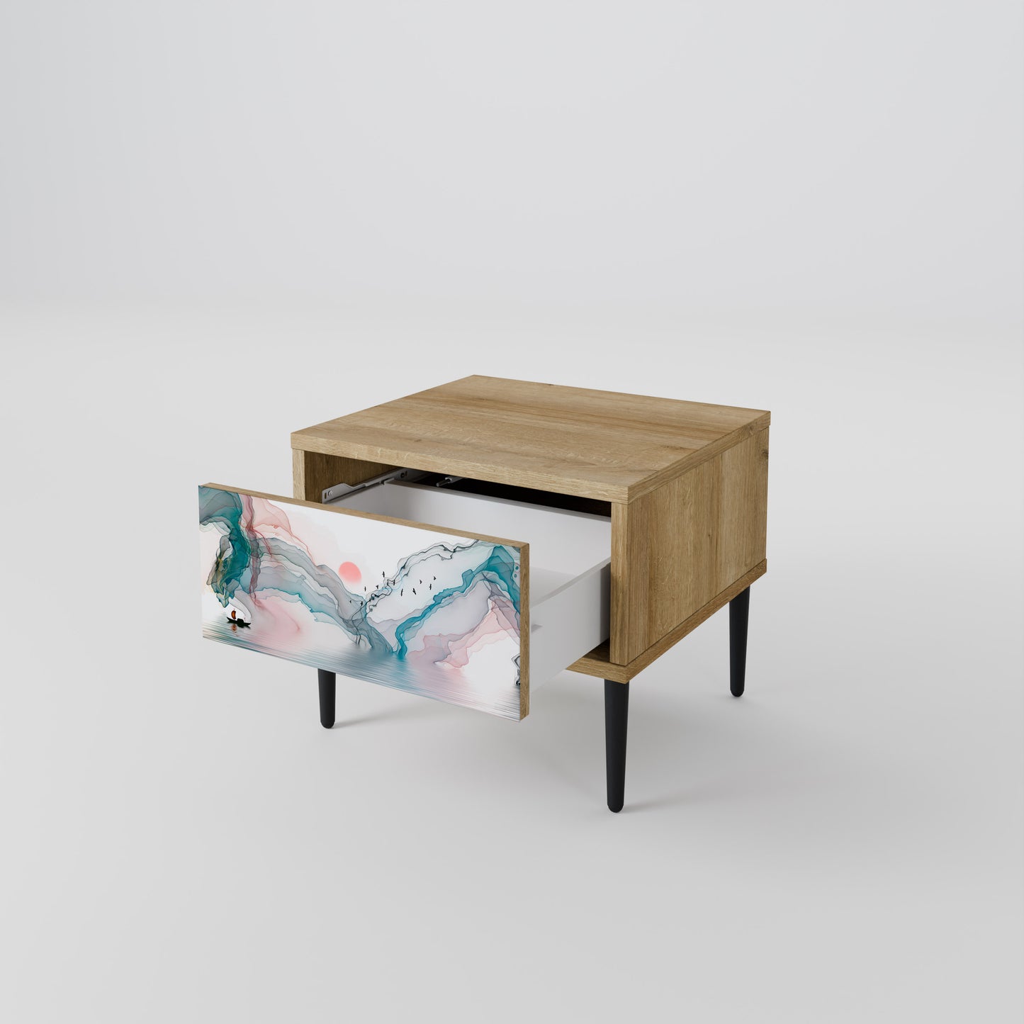 VELVET CROSSING Nightstand in Oak Effect