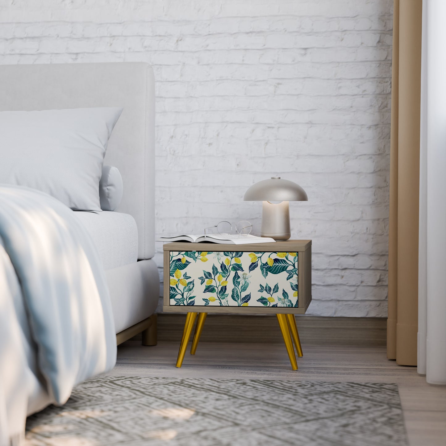 LEMON TREE Nightstand in Oak Effect