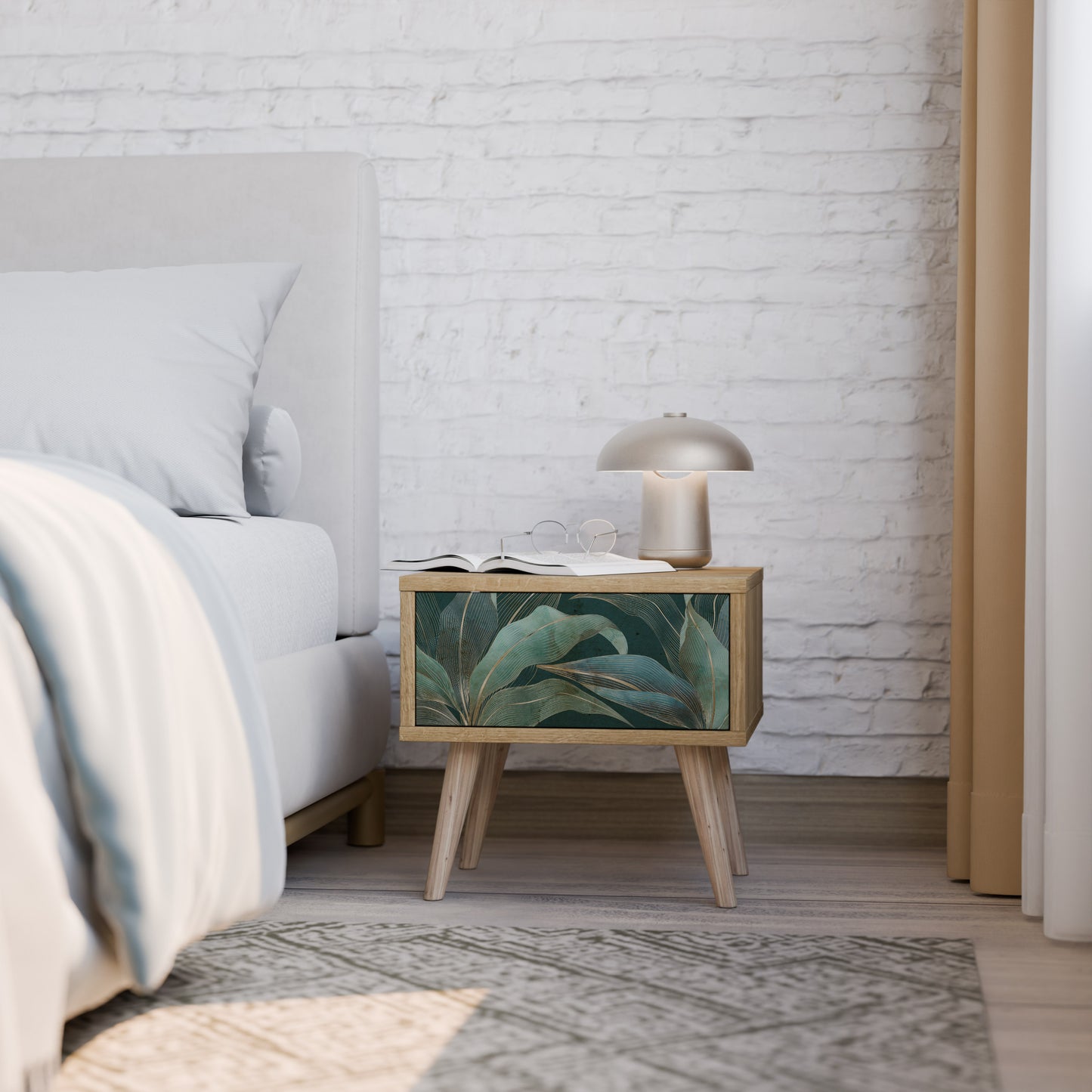 ROYAL GREEN Nightstand in Oak Effect