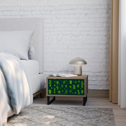 DESERT GREEN Nightstand in Oak Effect