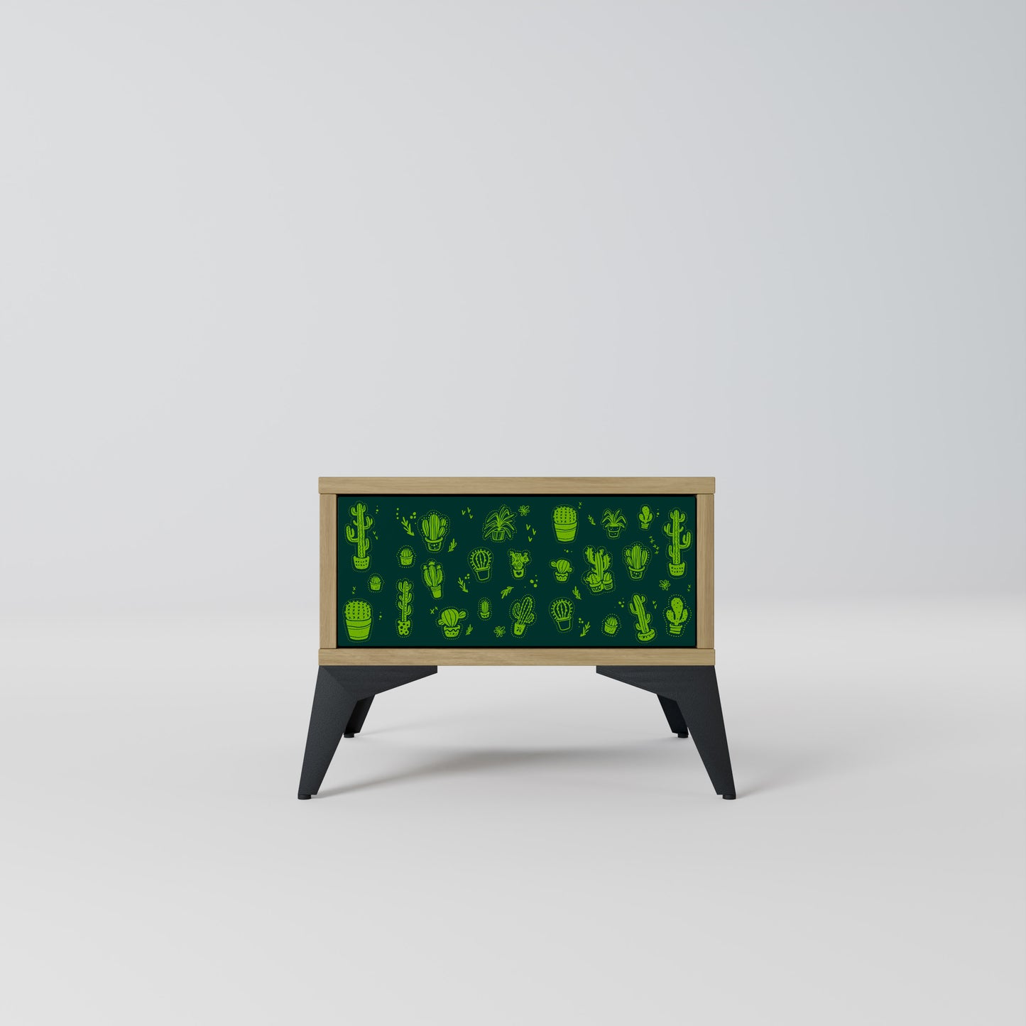 DESERT GREEN Nightstand in Oak Effect