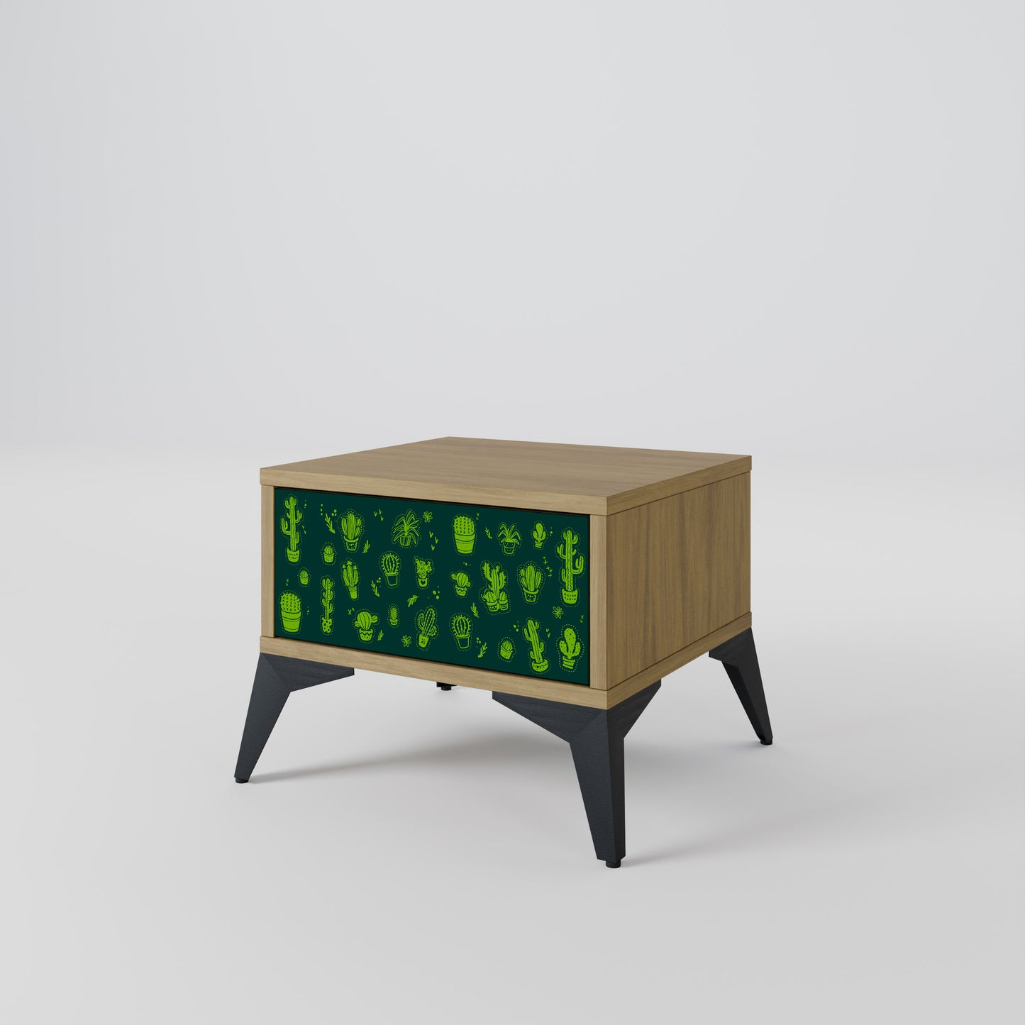 DESERT GREEN Nightstand in Oak Effect