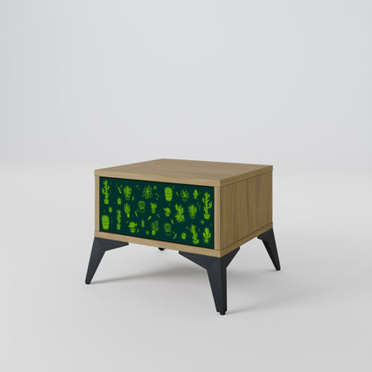DESERT GREEN Nightstand in Oak Effect