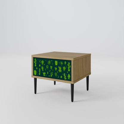 DESERT GREEN Nightstand in Oak Effect