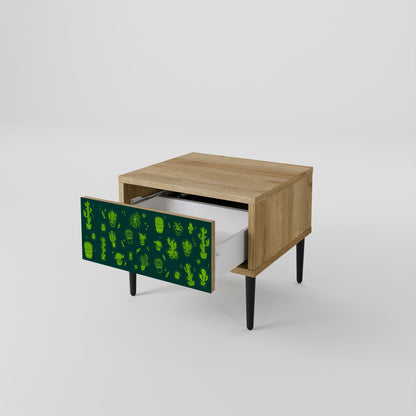 DESERT GREEN Nightstand in Oak Effect