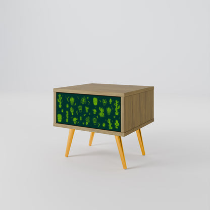DESERT GREEN Nightstand in Oak Effect