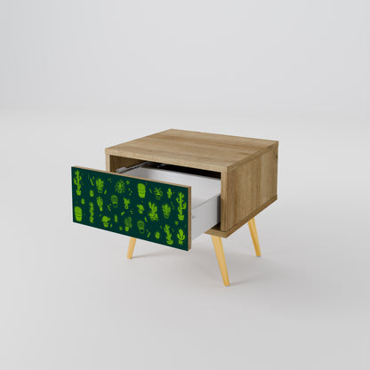 DESERT GREEN Nightstand in Oak Effect