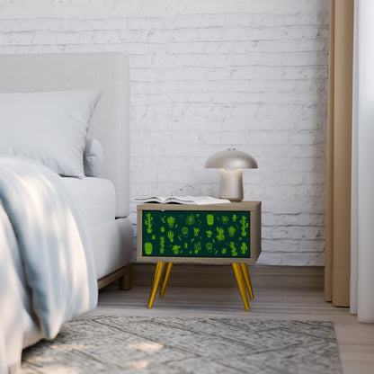 DESERT GREEN Nightstand in Oak Effect