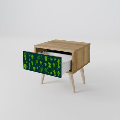 DESERT GREEN Nightstand in Oak Effect