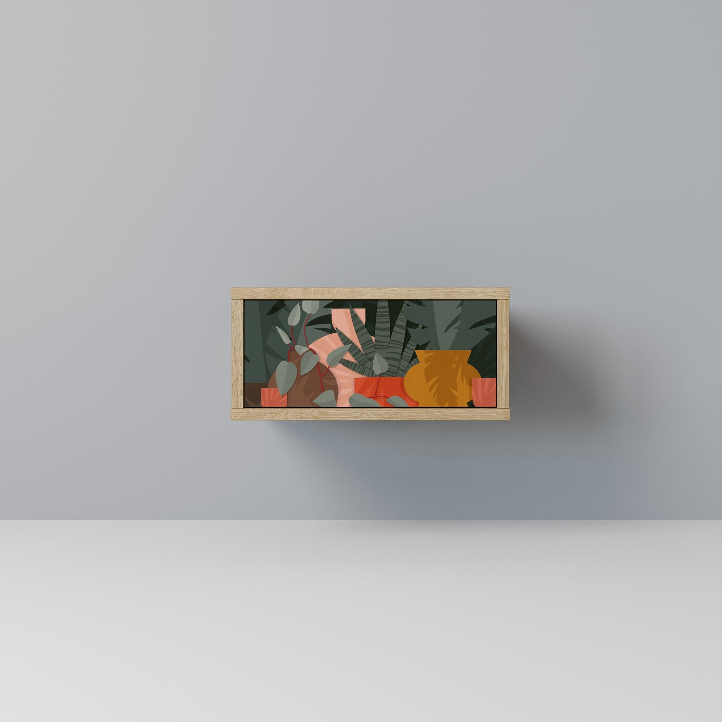 TROPICAL COMPOSITION Nightstand in Oak Effect