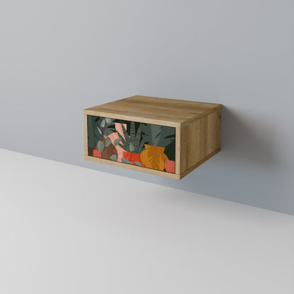 TROPICAL COMPOSITION Nightstand in Oak Effect