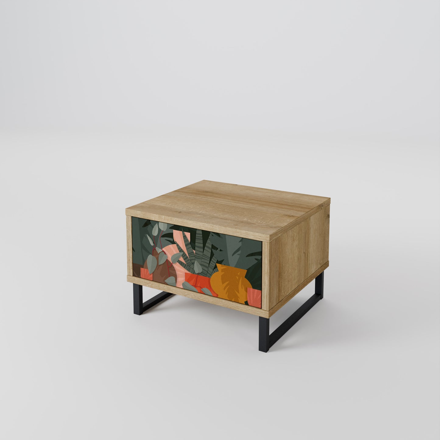 TROPICAL COMPOSITION Nightstand in Oak Effect