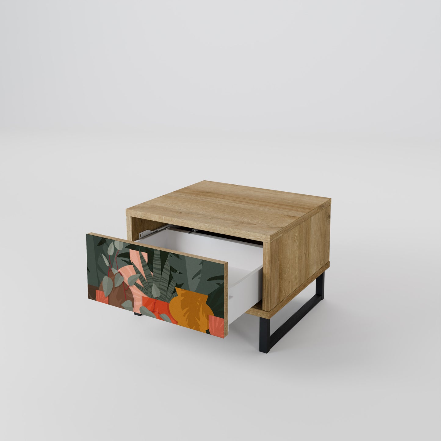 TROPICAL COMPOSITION Nightstand in Oak Effect