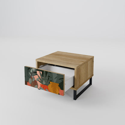 TROPICAL COMPOSITION Nightstand in Oak Effect