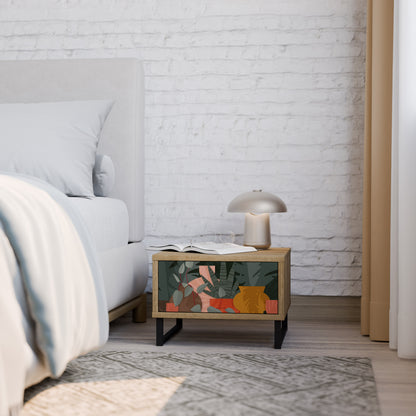 TROPICAL COMPOSITION Nightstand in Oak Effect