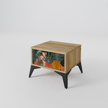 TROPICAL COMPOSITION Nightstand in Oak Effect