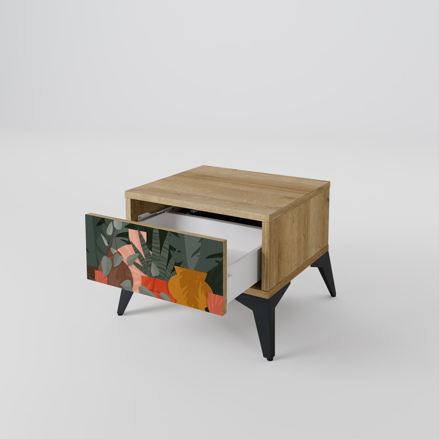 TROPICAL COMPOSITION Nightstand in Oak Effect