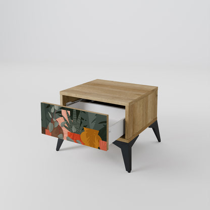 TROPICAL COMPOSITION Nightstand in Oak Effect