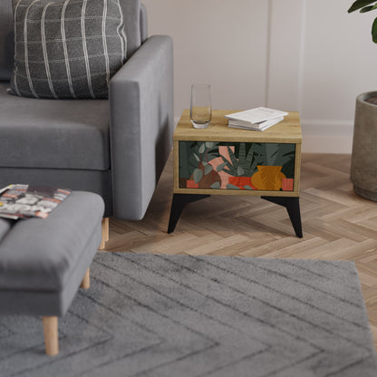 TROPICAL COMPOSITION Nightstand in Oak Effect