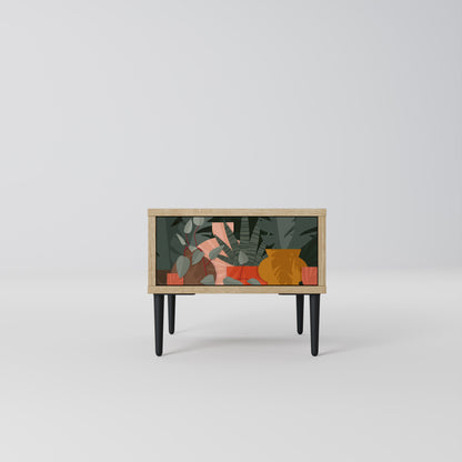 TROPICAL COMPOSITION Nightstand in Oak Effect