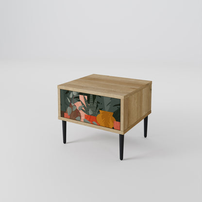 TROPICAL COMPOSITION Nightstand in Oak Effect