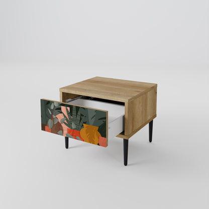 TROPICAL COMPOSITION Nightstand in Oak Effect