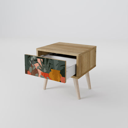 TROPICAL COMPOSITION Nightstand in Oak Effect