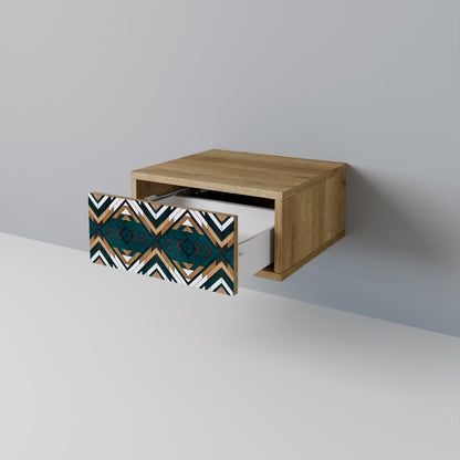 KONSTNÄRLIG GEOMETRI Nattduksbord i ekeffekt