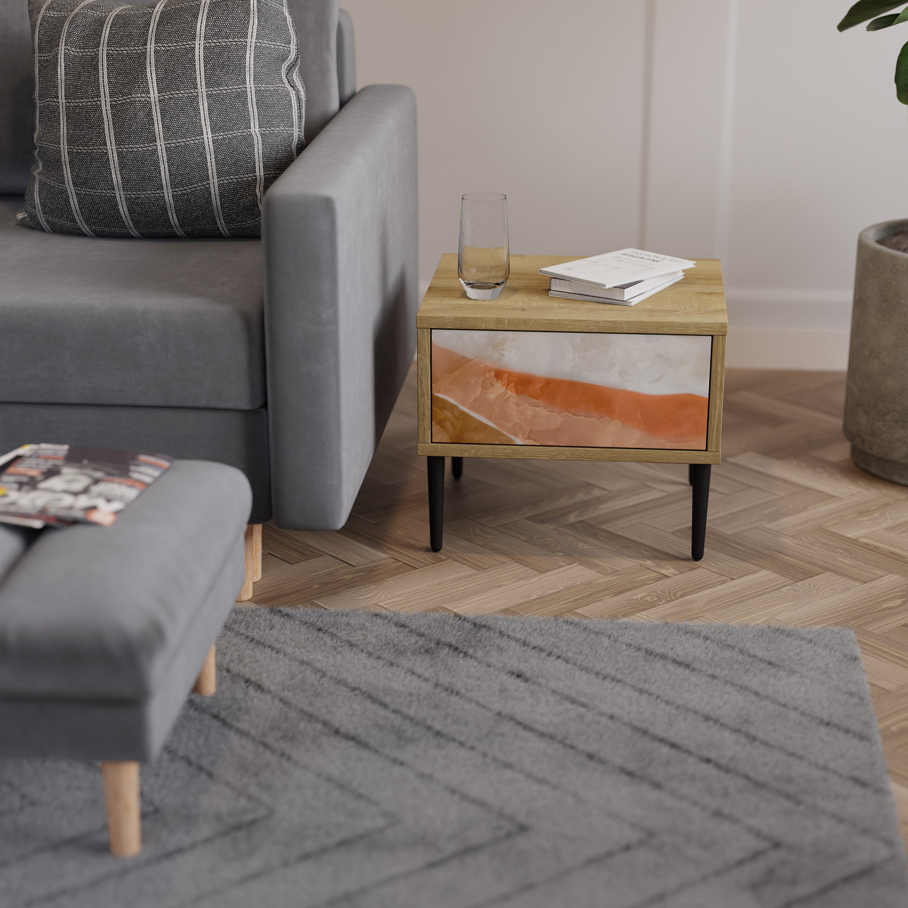 SANDHILLS SPLENDOR Nattduksbord i ekeffekt