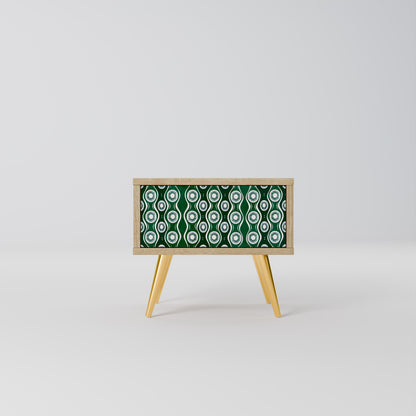 GREEN EYES Nattduksbord i Oak Effect