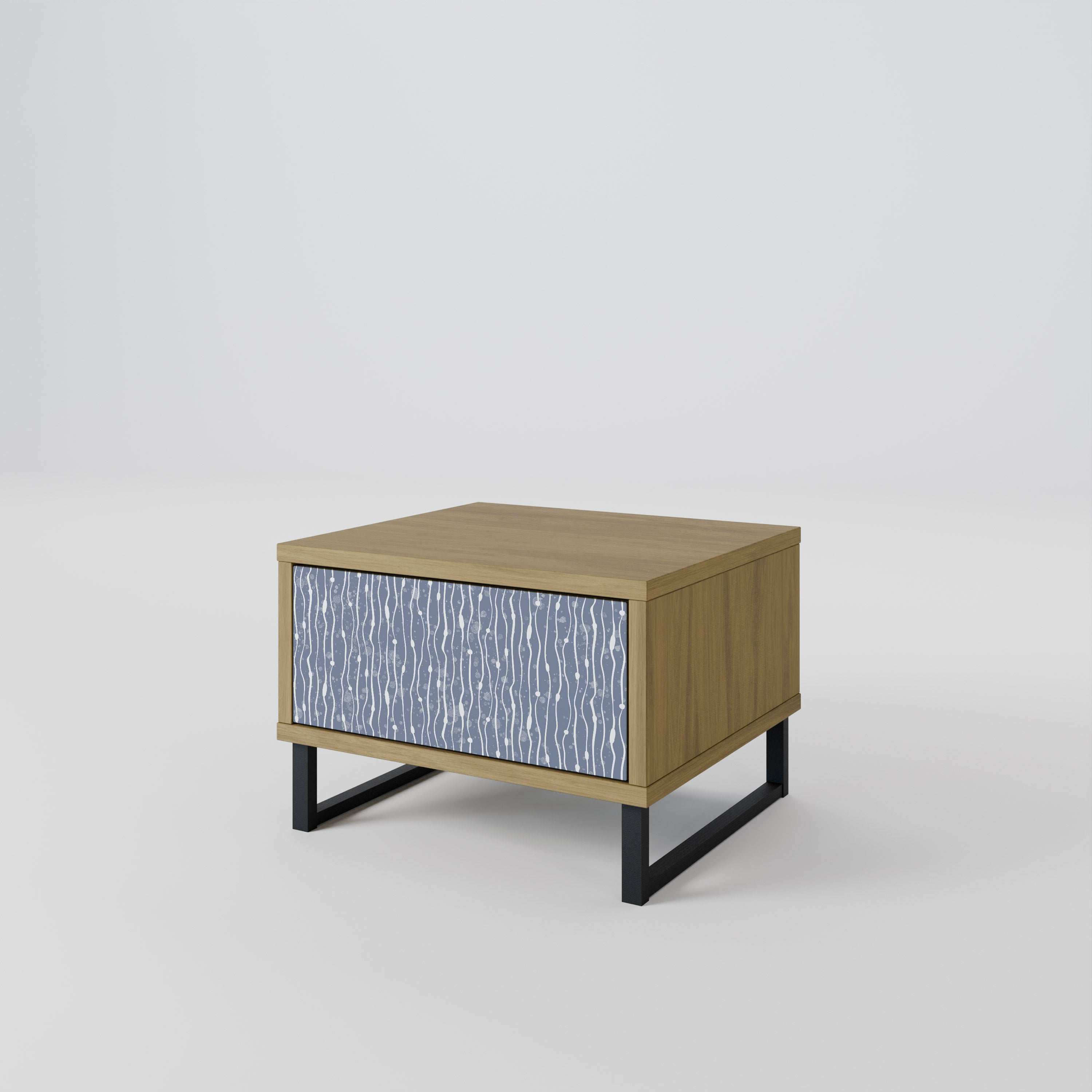 GRAPHITE RAIN Nattduksbord i ekeffekt