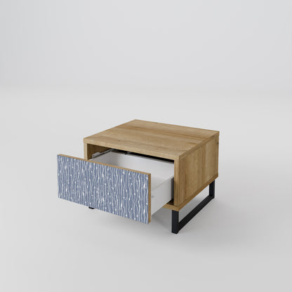 GRAPHITE RAIN Nattduksbord i ekeffekt