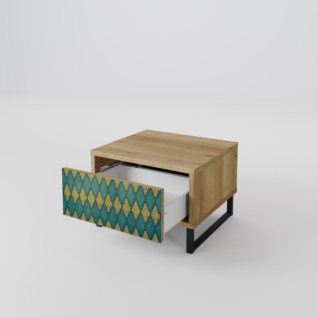 POLYGONS Nattduksbord i ekeffekt