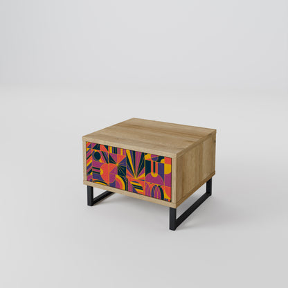 ELECTRIC PATTERNS Nightstand in Oak Effect