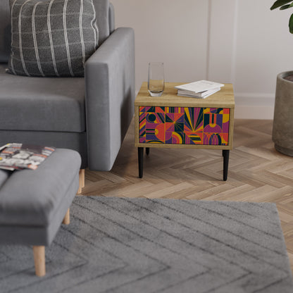 ELECTRIC PATTERNS Nightstand in Oak Effect