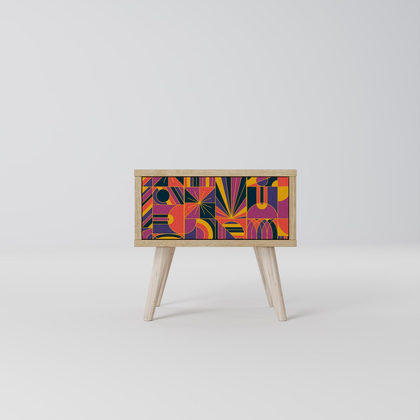ELECTRIC PATTERNS Nightstand in Oak Effect