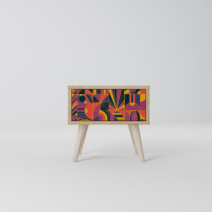 ELECTRIC PATTERNS Nightstand in Oak Effect